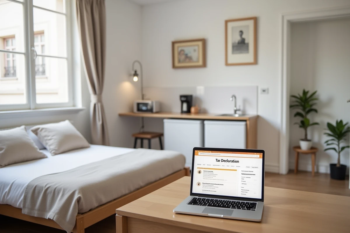 Intérieur d'un appartement meublé éligible au régime micro-BIC avec abattement fiscal